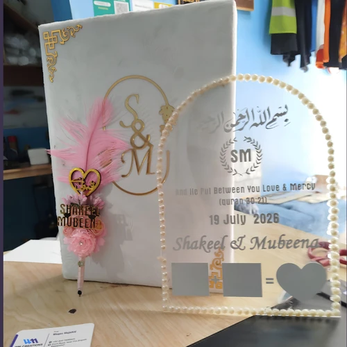 Customized Nikah Box and Plate Set with Name Print - WM Creations Nawabshah
