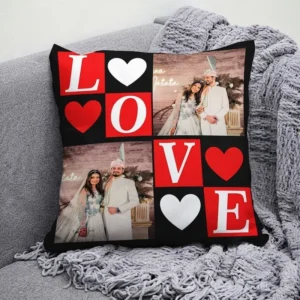 LOVE Red Black Cushion