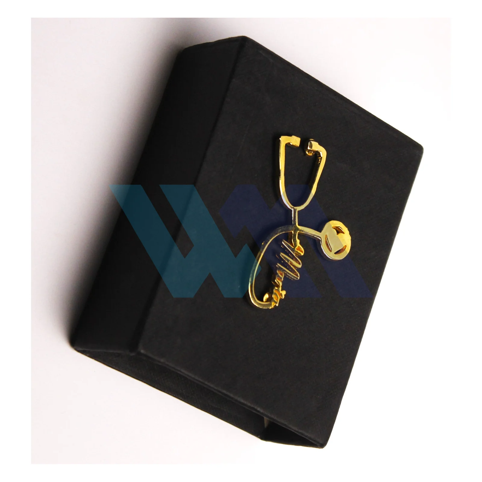 Stetho name pin, personalized stethoscope-shaped brooch with engraved name, best gift for doctors