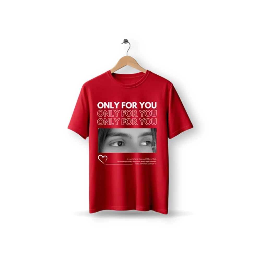 WM Only You custom eye photo t-shirt with couple back print