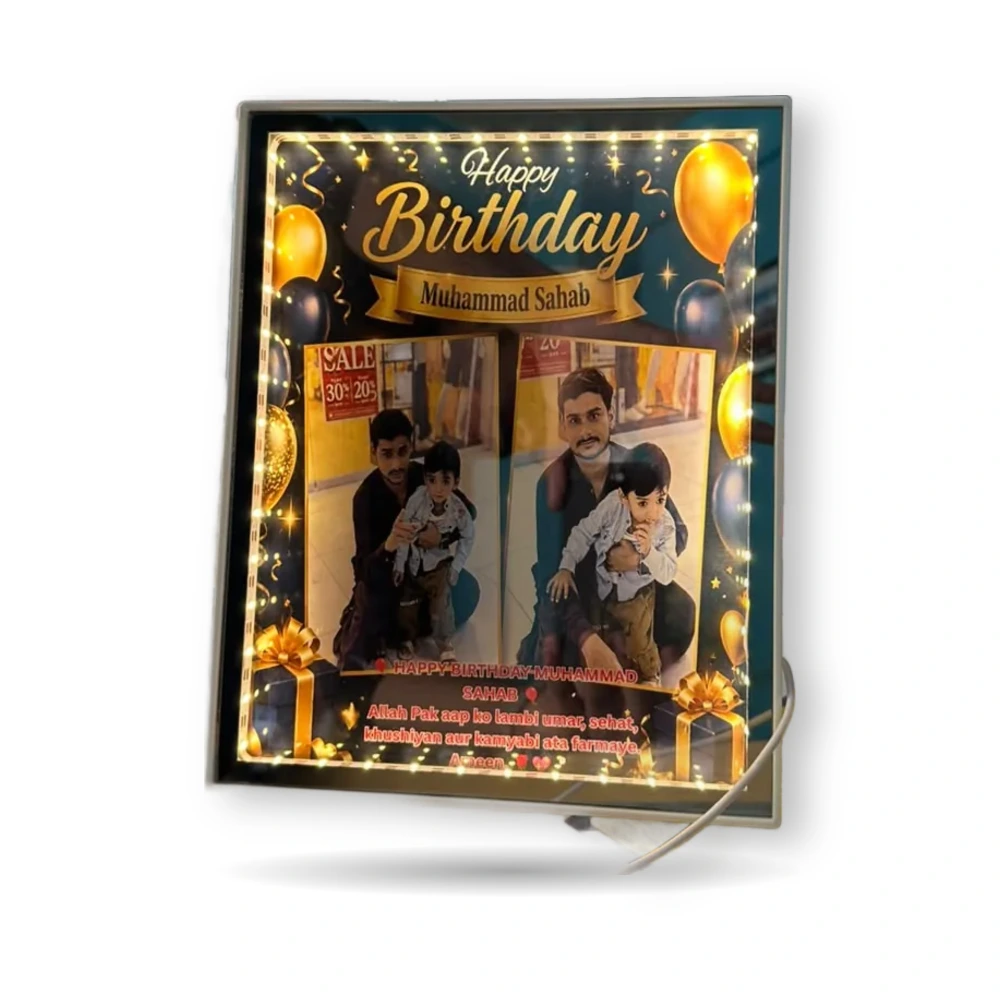 WM LED magic mirror photo frame with personalized photo