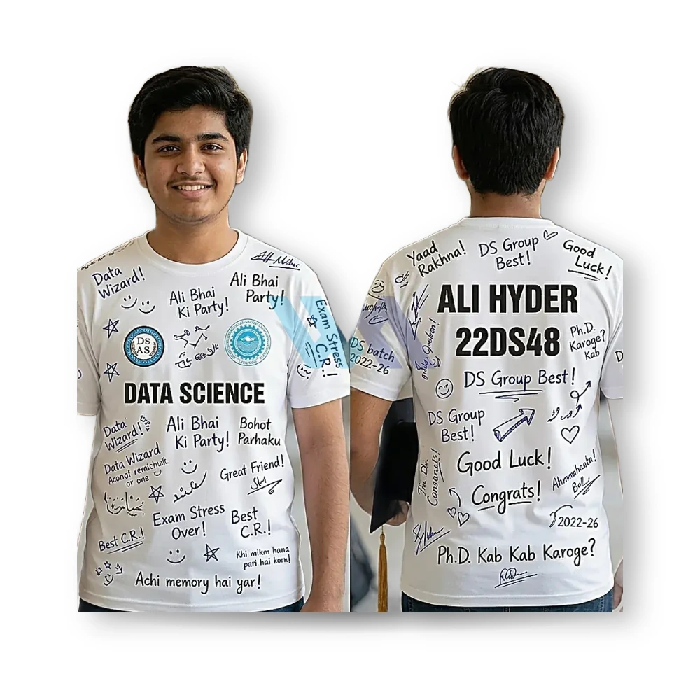 WM comment day farewell t-shirt design I with student signatures print