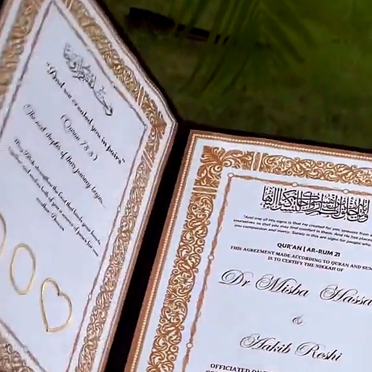 Black Nikkah booklet inner certificate pages