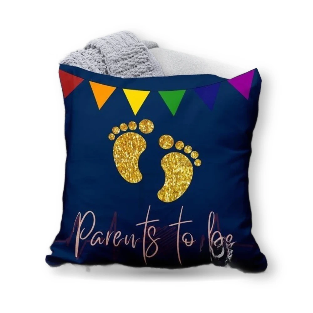 WM Parent To Be printed cushion baby announcement gift