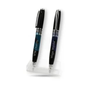 WM black heavy metal executive pen with name engraving and chrome accents