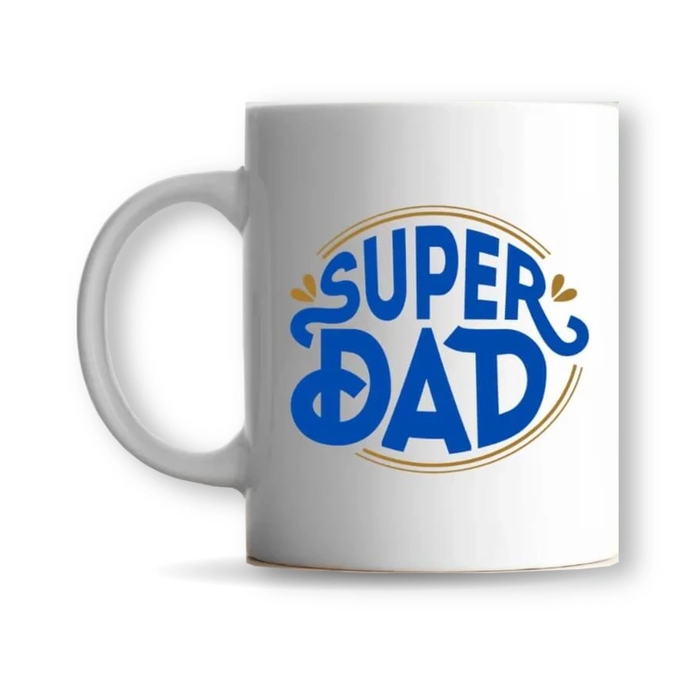 WM Father's Day custom printed Super Dad coffee mug gift for dad